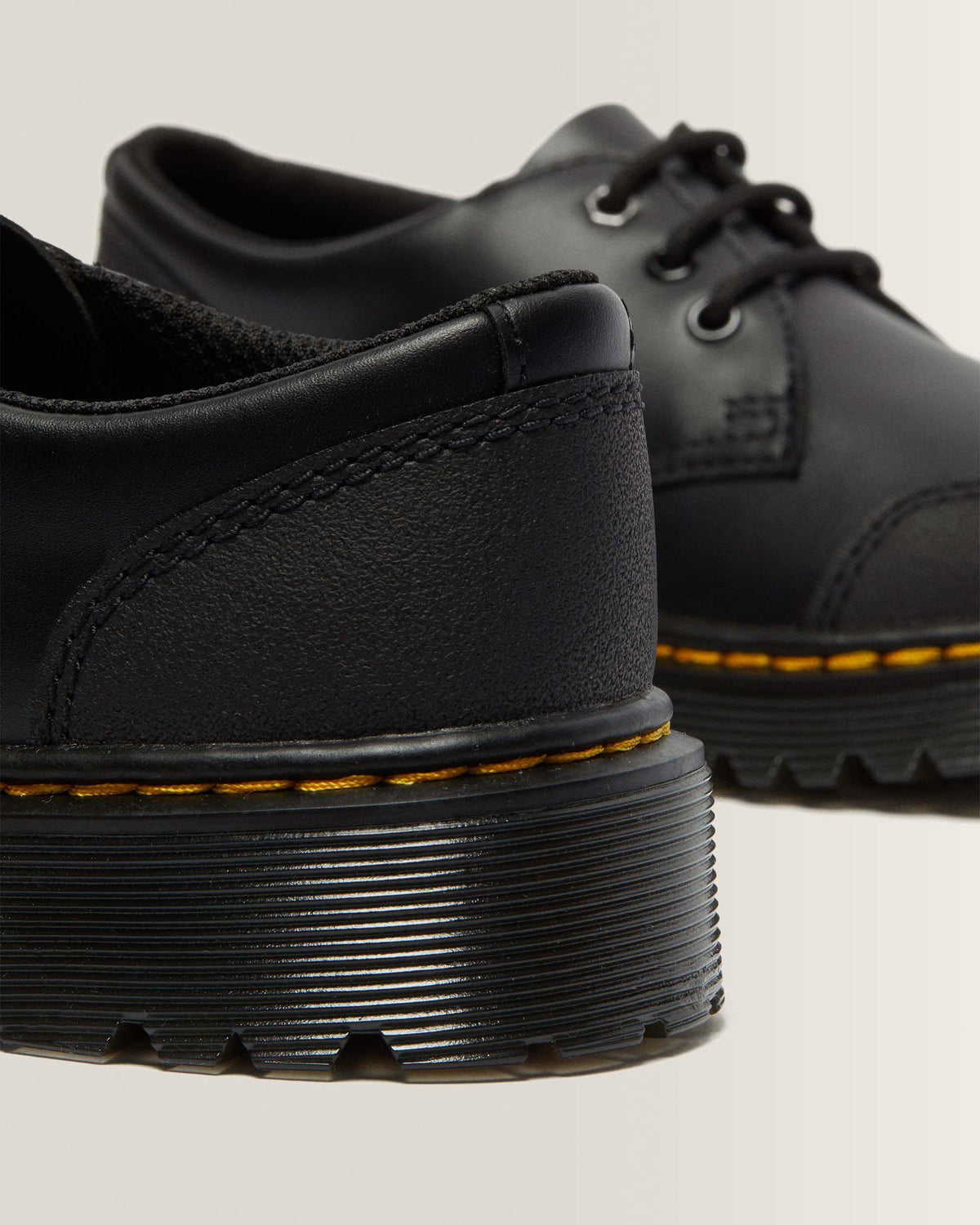Junior 1461 Overlay Leather Shoes in Black