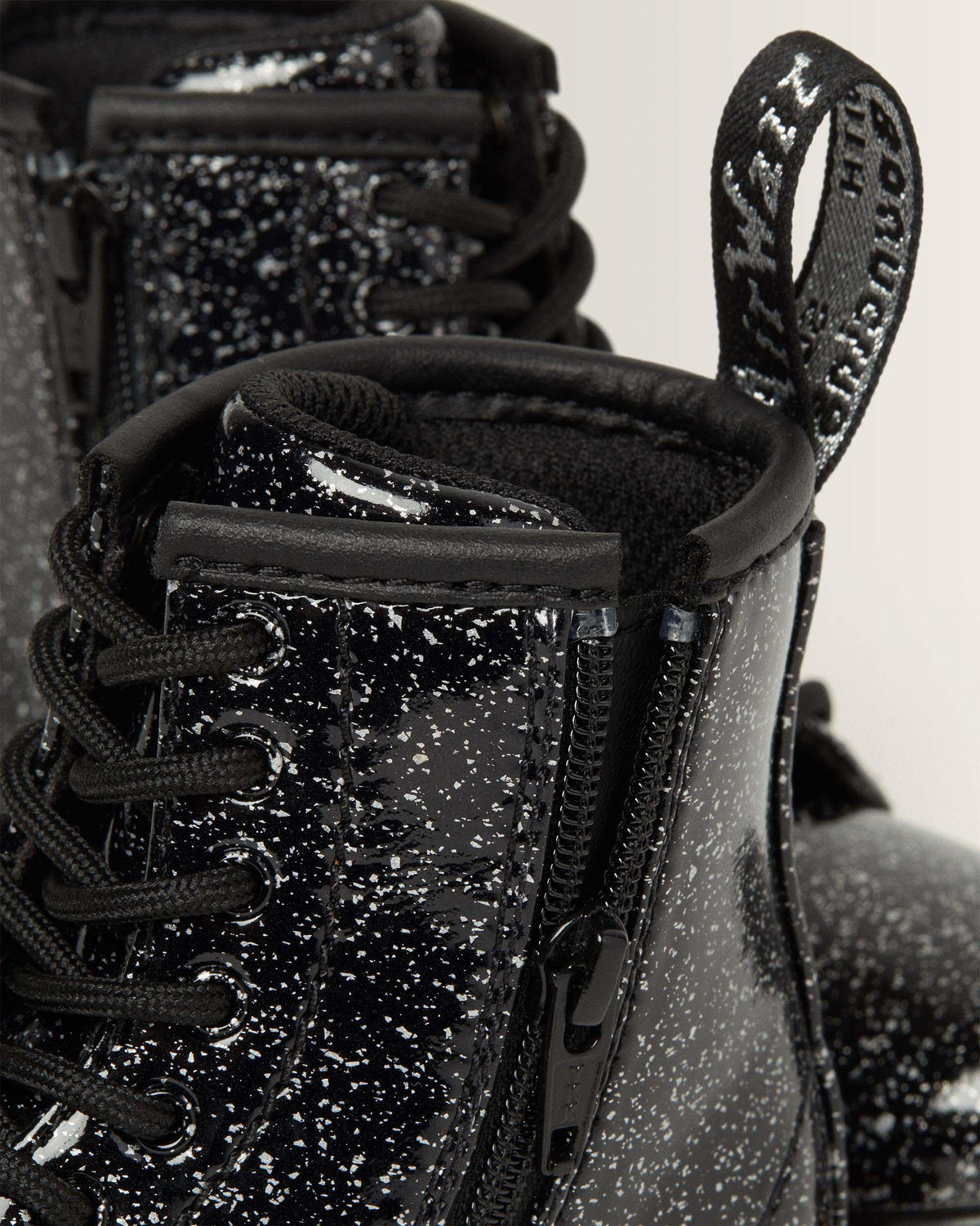 Toddler 1460 Glitter Lace Up Boots in Black