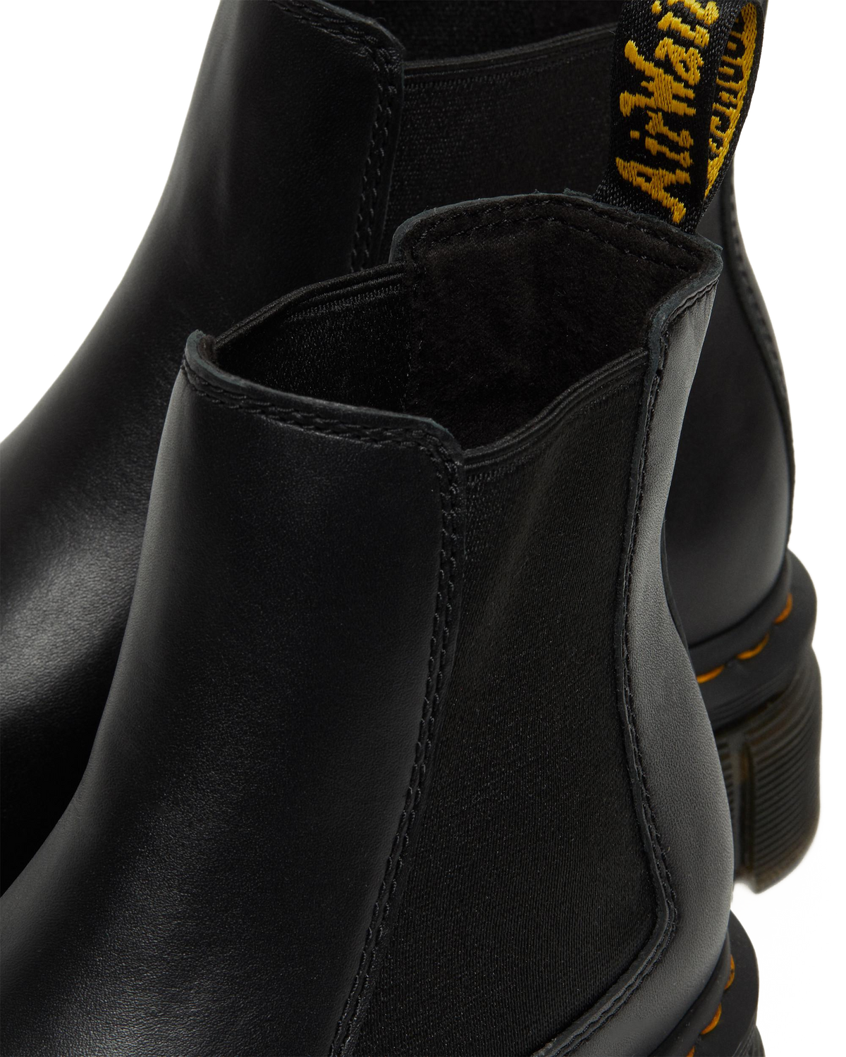 Audrick Nappa Leather Platform Chelsea Boots in Black