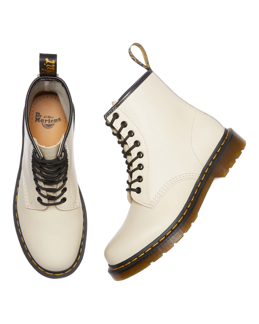 1460 Smooth Leather Lace Up Boots in Parchment Beige