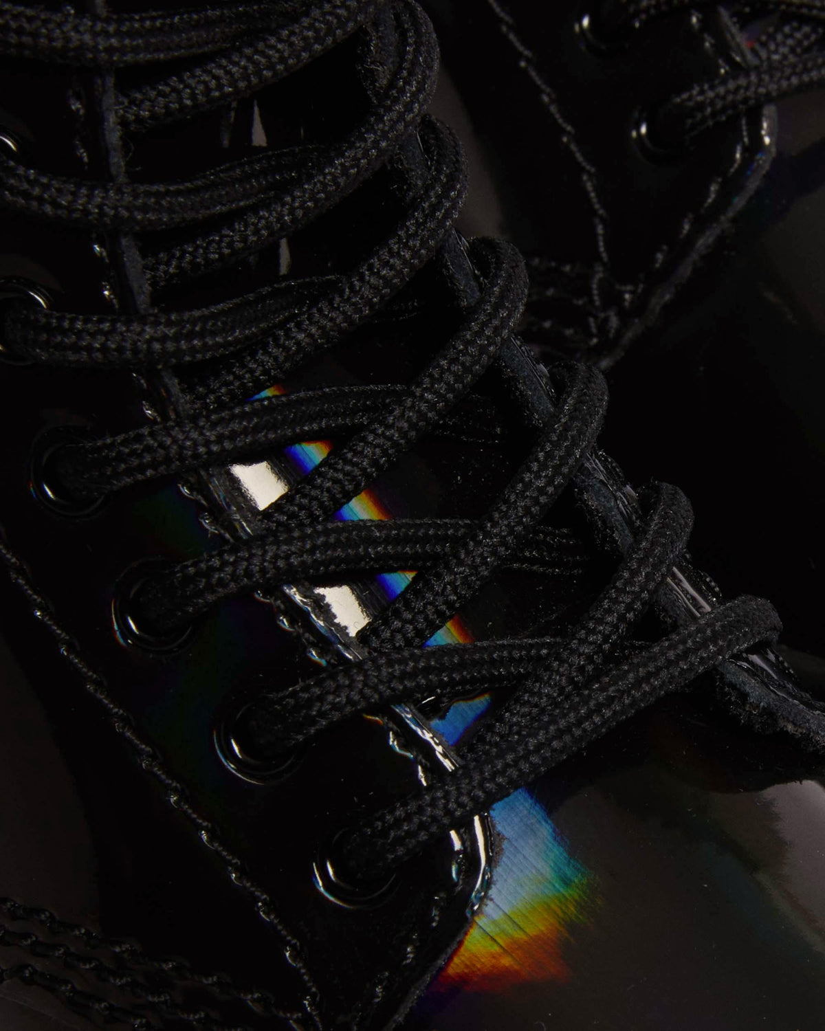 Toddler 1460 Rainbow Patent Leather Lace Up Boots in Black