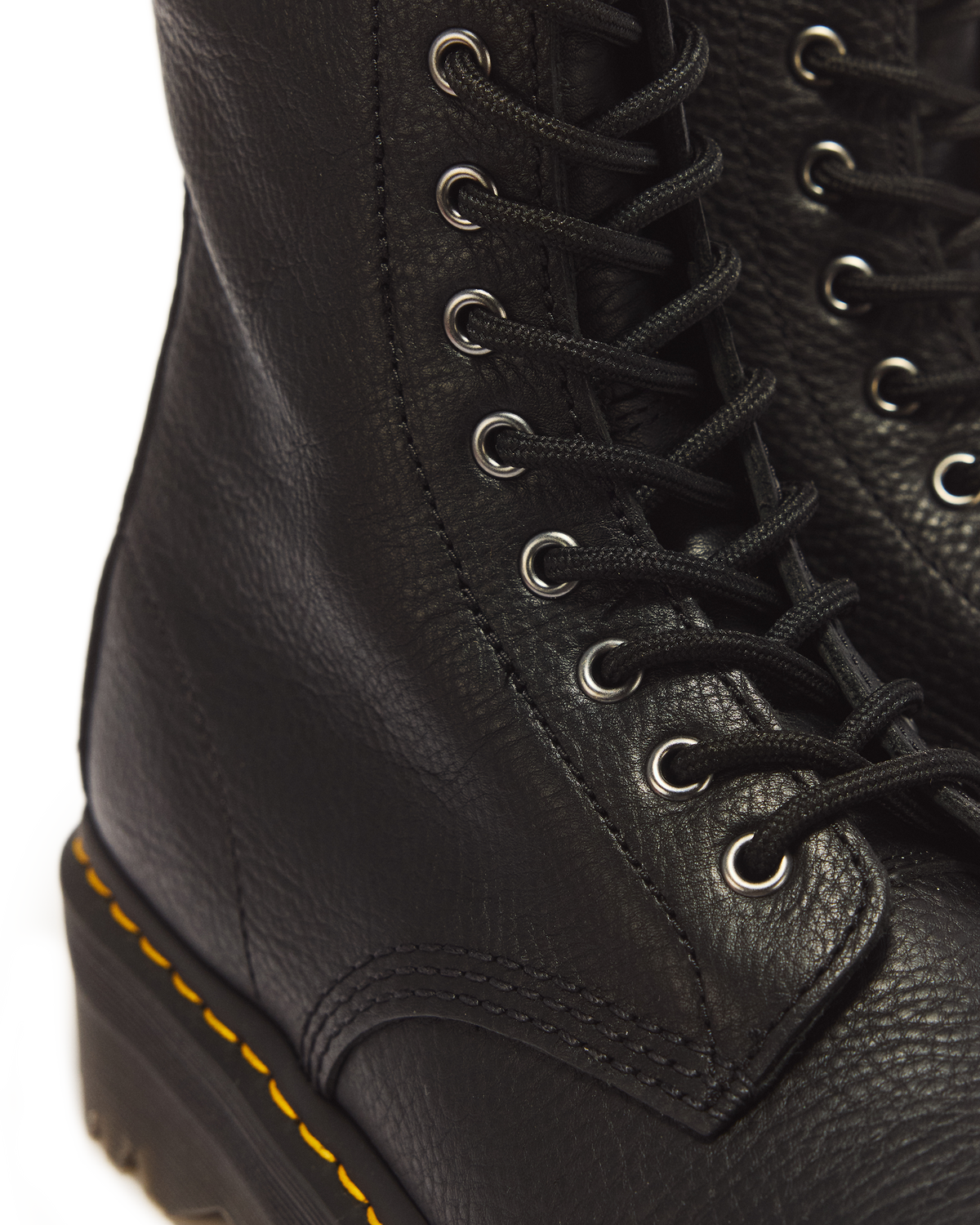 1B99 Pisa Leather Mid Calf Lace Up Boots in Black