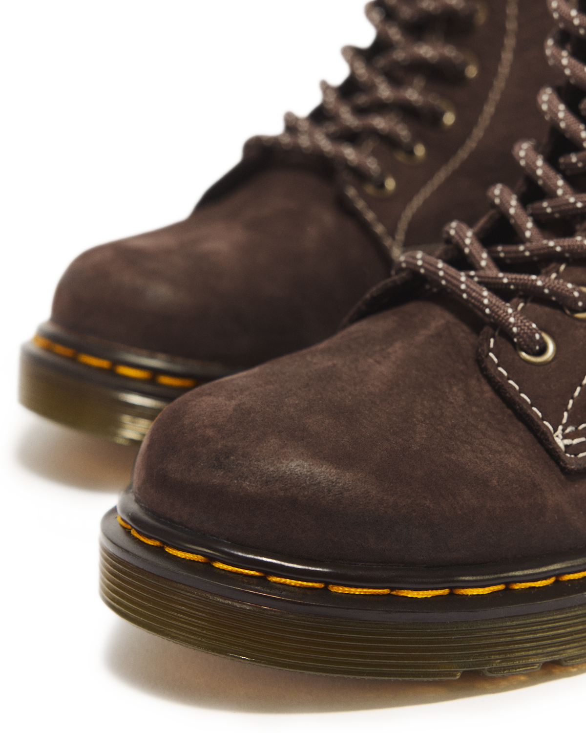 Junior 1460 Tumbled Nubuck Boots in Dark Brown