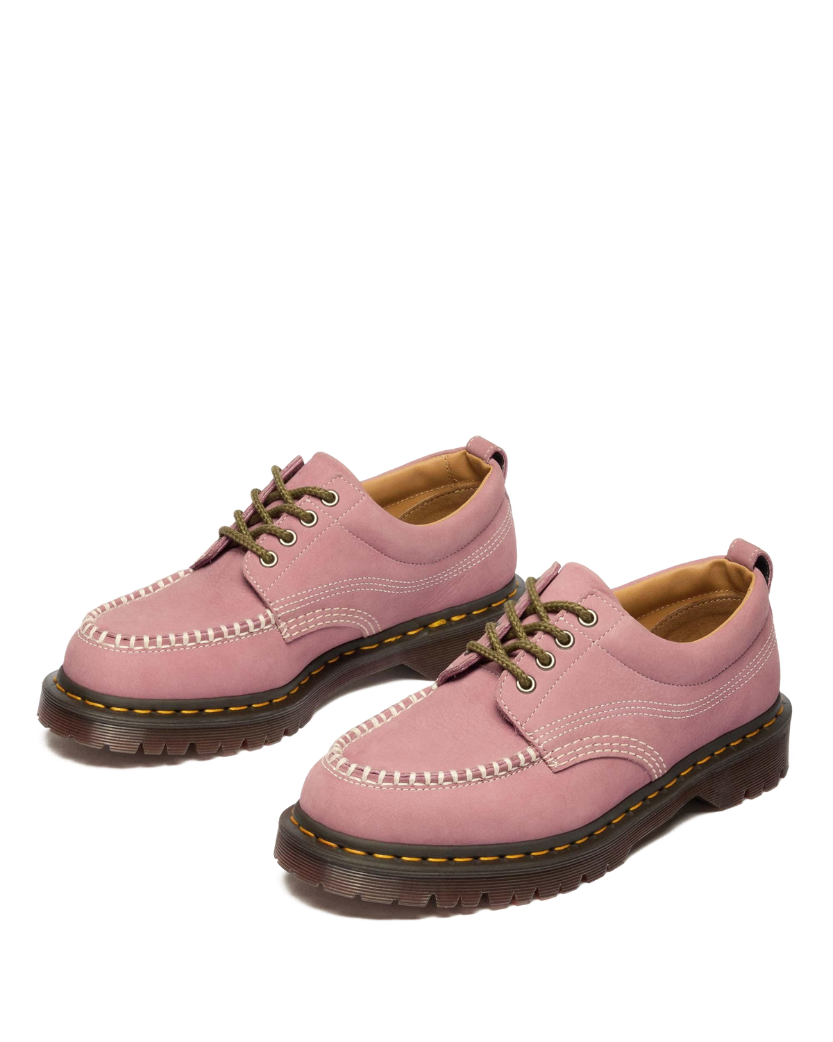 Lowell Nubuck Moc Toe Shoes in Dusty Rose