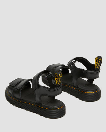 Junior Klaire Leather Strap Sandals in Black