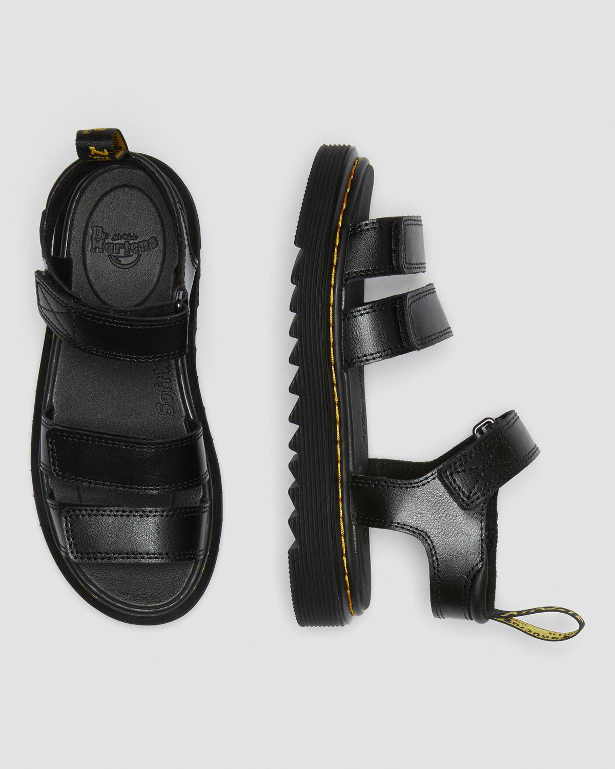 Junior Klaire Leather Strap Sandals in Black