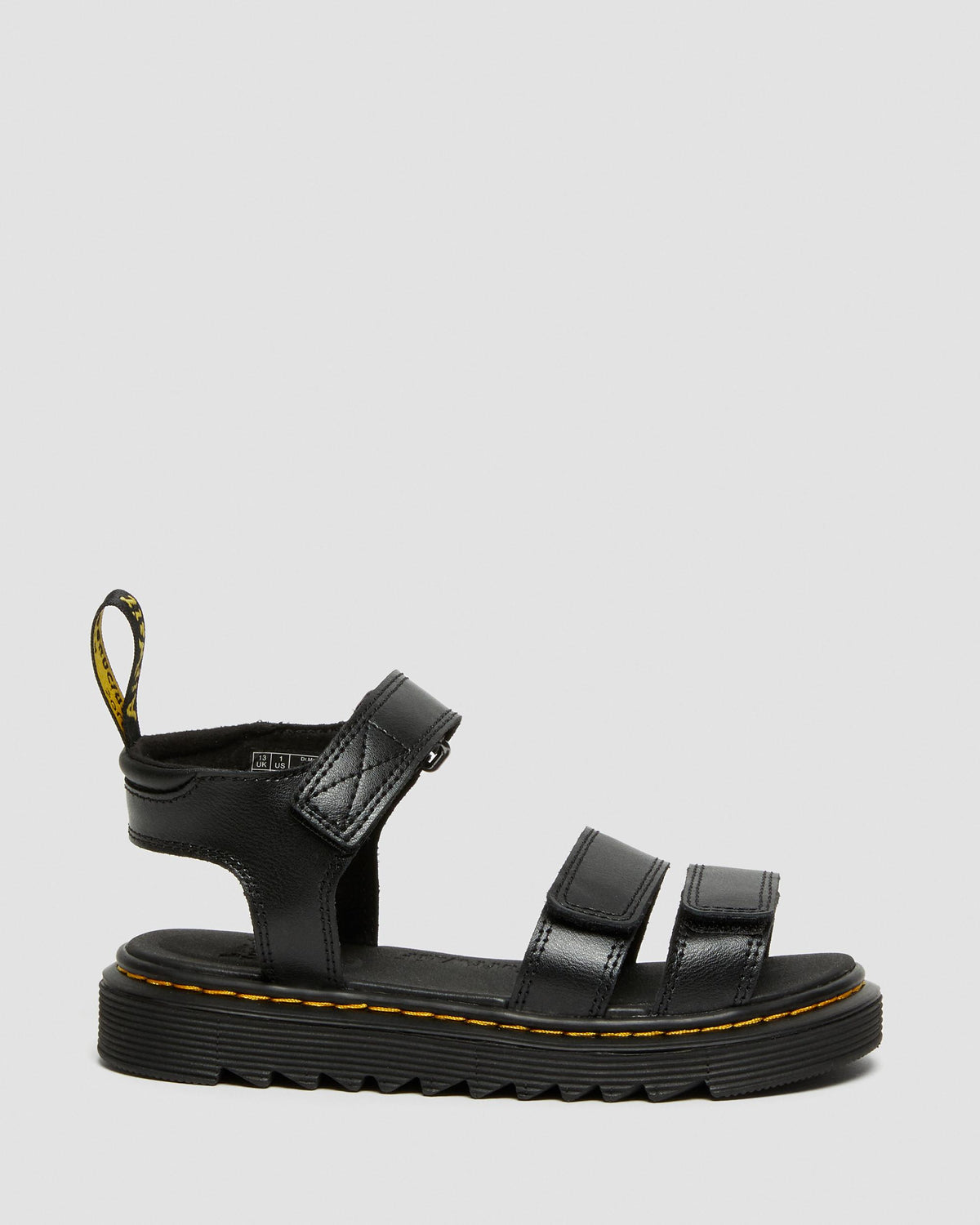 Junior Klaire Leather Strap Sandals in Black