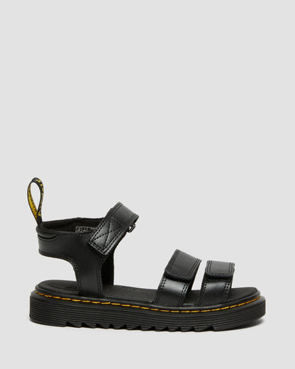 Junior Klaire Leather Strap Sandals in Black