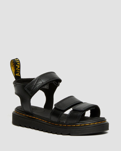 Junior Klaire Leather Strap Sandals in Black