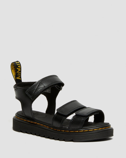 Junior Klaire Leather Strap Sandals in Black