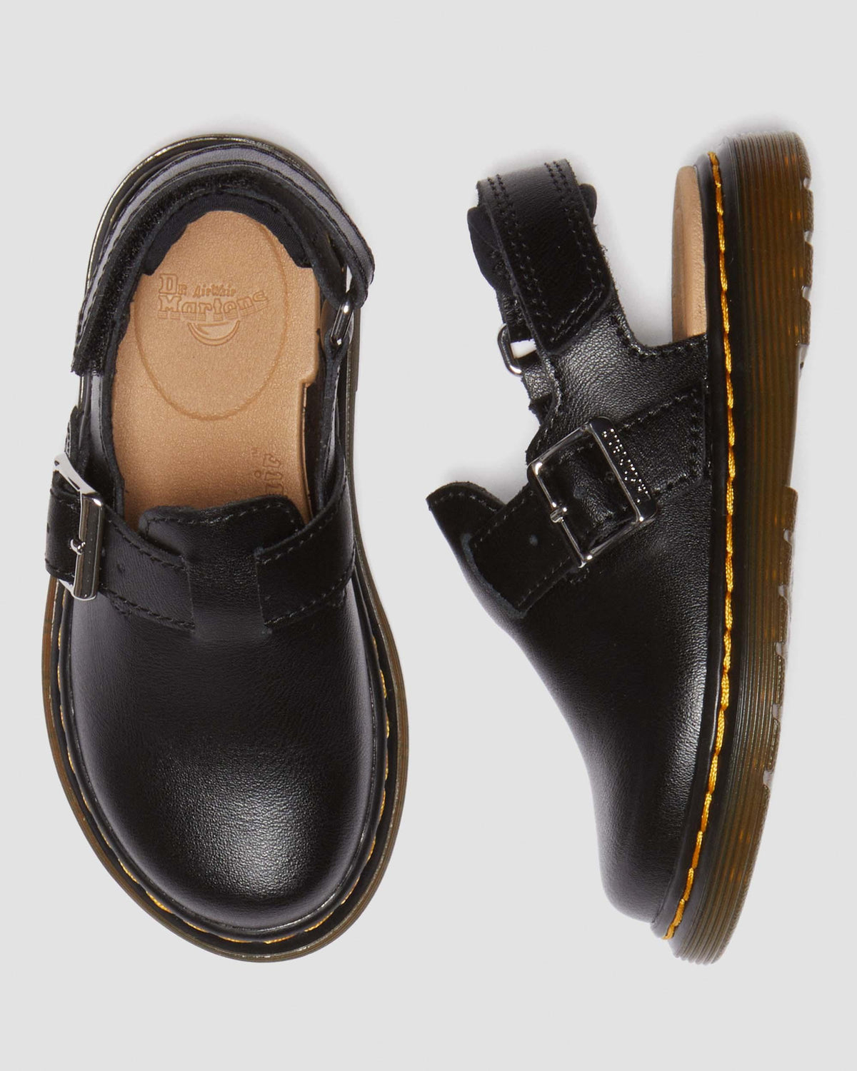 Toddler Jorgie Leather Slingback Mules in Black