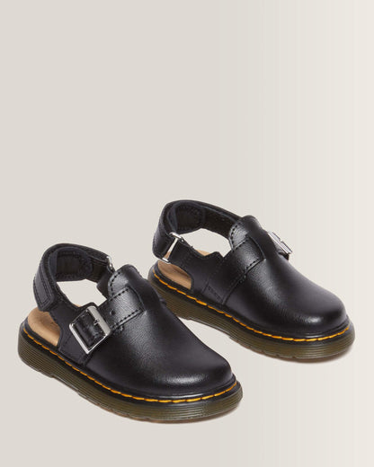 Toddler Jorgie Leather Slingback Mules in Black
