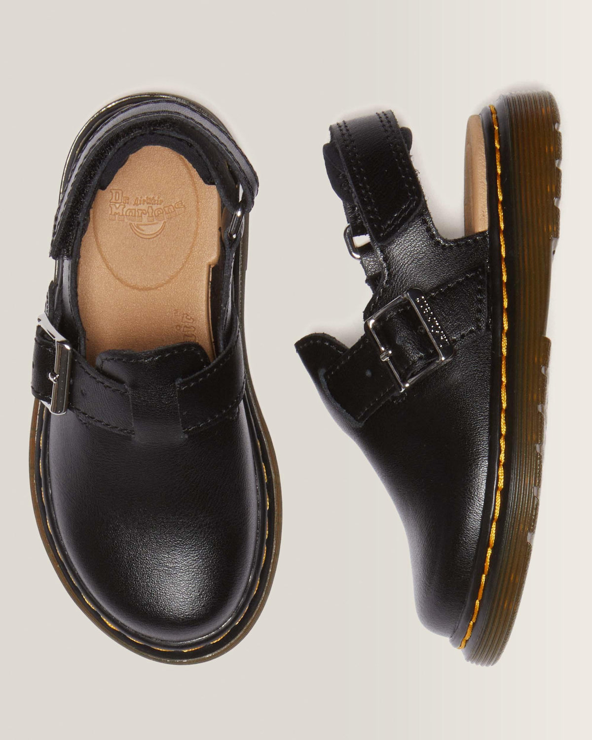 Toddler Jorgie Leather Slingback Mules in Black