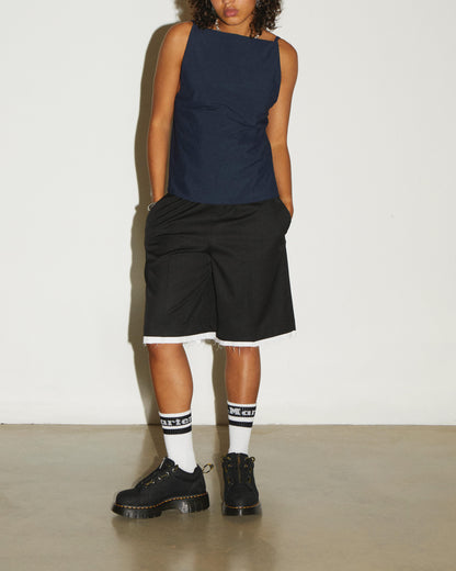 Woodard Tumbled Nubuck Leather Low Casual Boots in Black