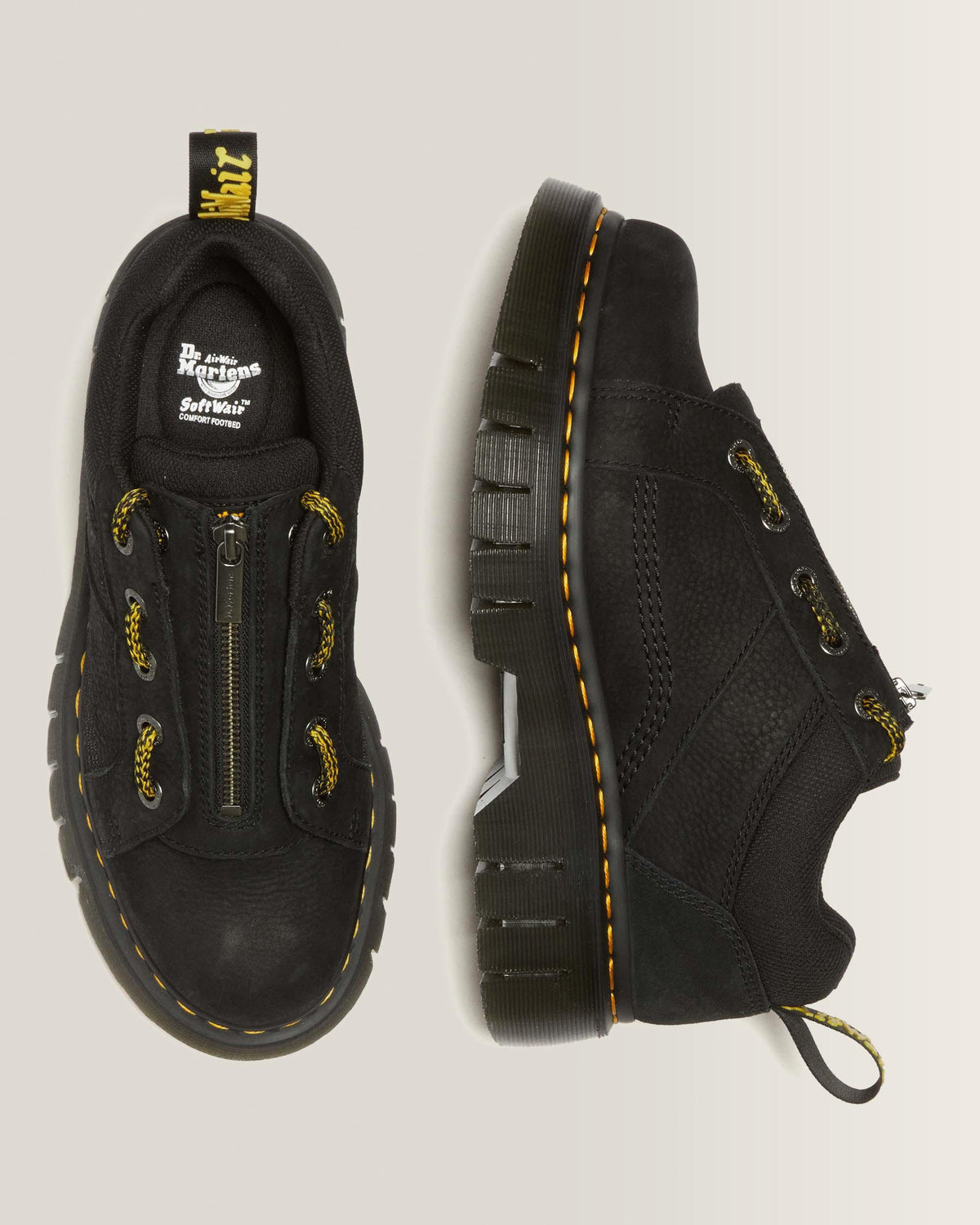 Woodard Tumbled Nubuck Leather Low Casual Boots in Black