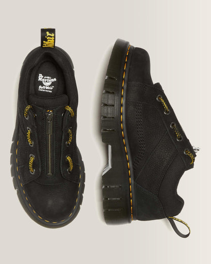 Woodard Tumbled Nubuck Leather Low Casual Boots in Black