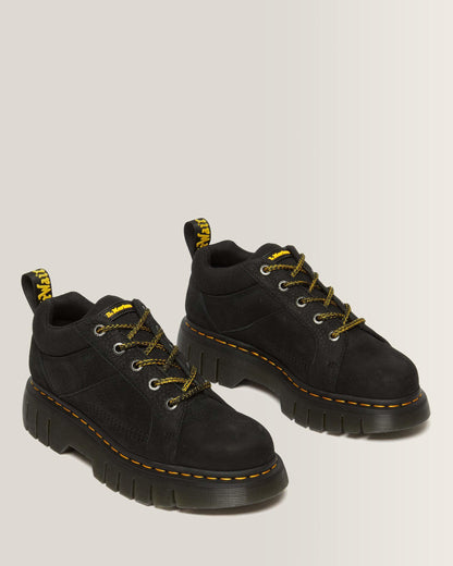 Woodard Tumbled Nubuck Leather Low Casual Boots in Black
