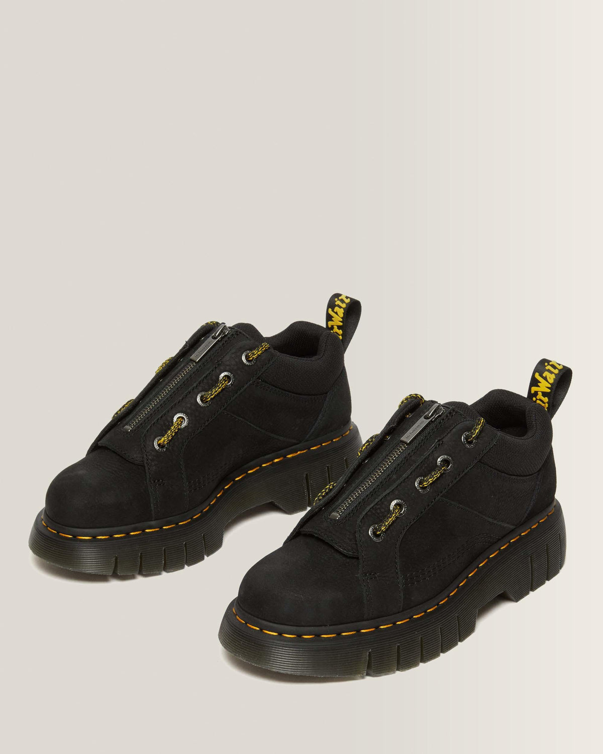 Woodard Tumbled Nubuck Leather Low Casual Boots in Black