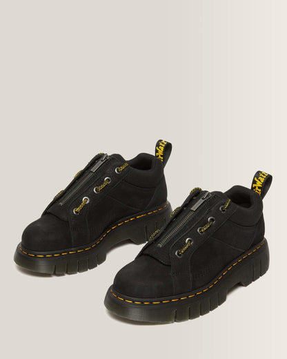 Woodard Tumbled Nubuck Leather Low Casual Boots in Black
