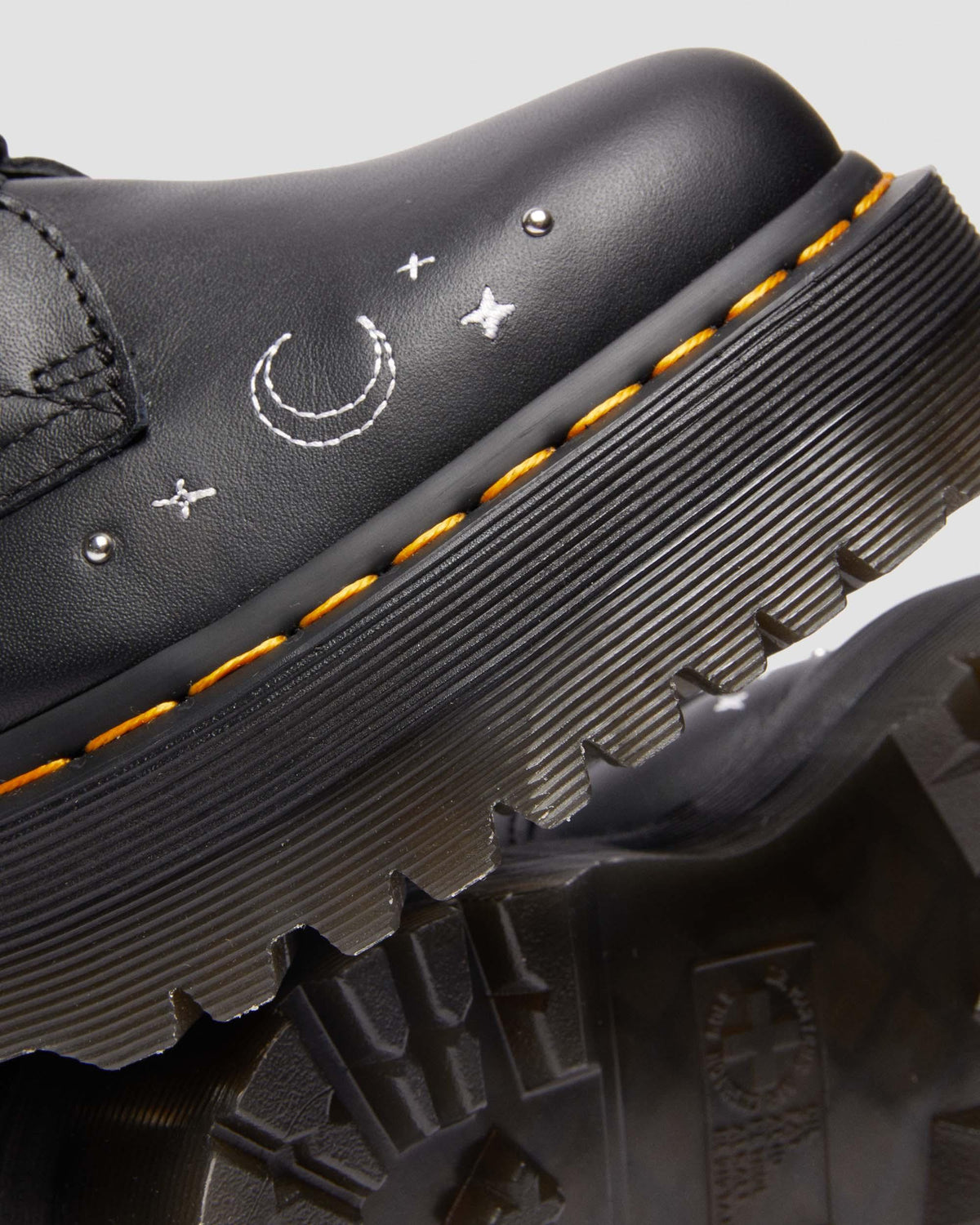 JADON CELESTIAL MOTH EMBROIDERED PLATFORM BOOT in Black