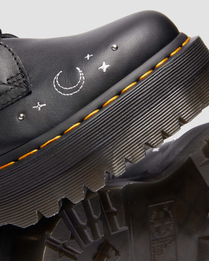 JADON CELESTIAL MOTH EMBROIDERED PLATFORM BOOT in Black