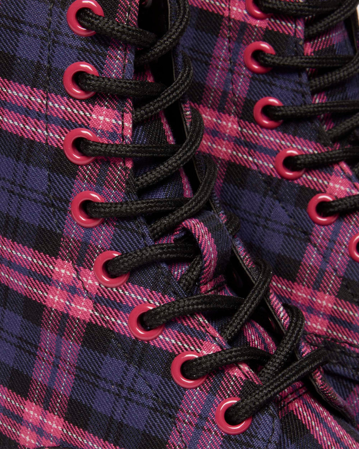 1460 Tartan Lace Up Boots in Pink Multi