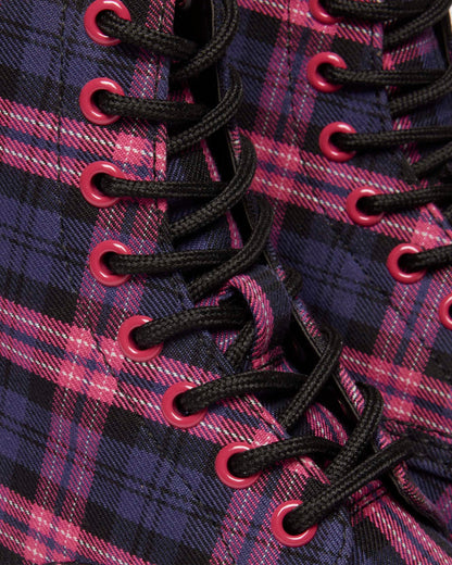 1460 Tartan Lace Up Boots in Pink Multi