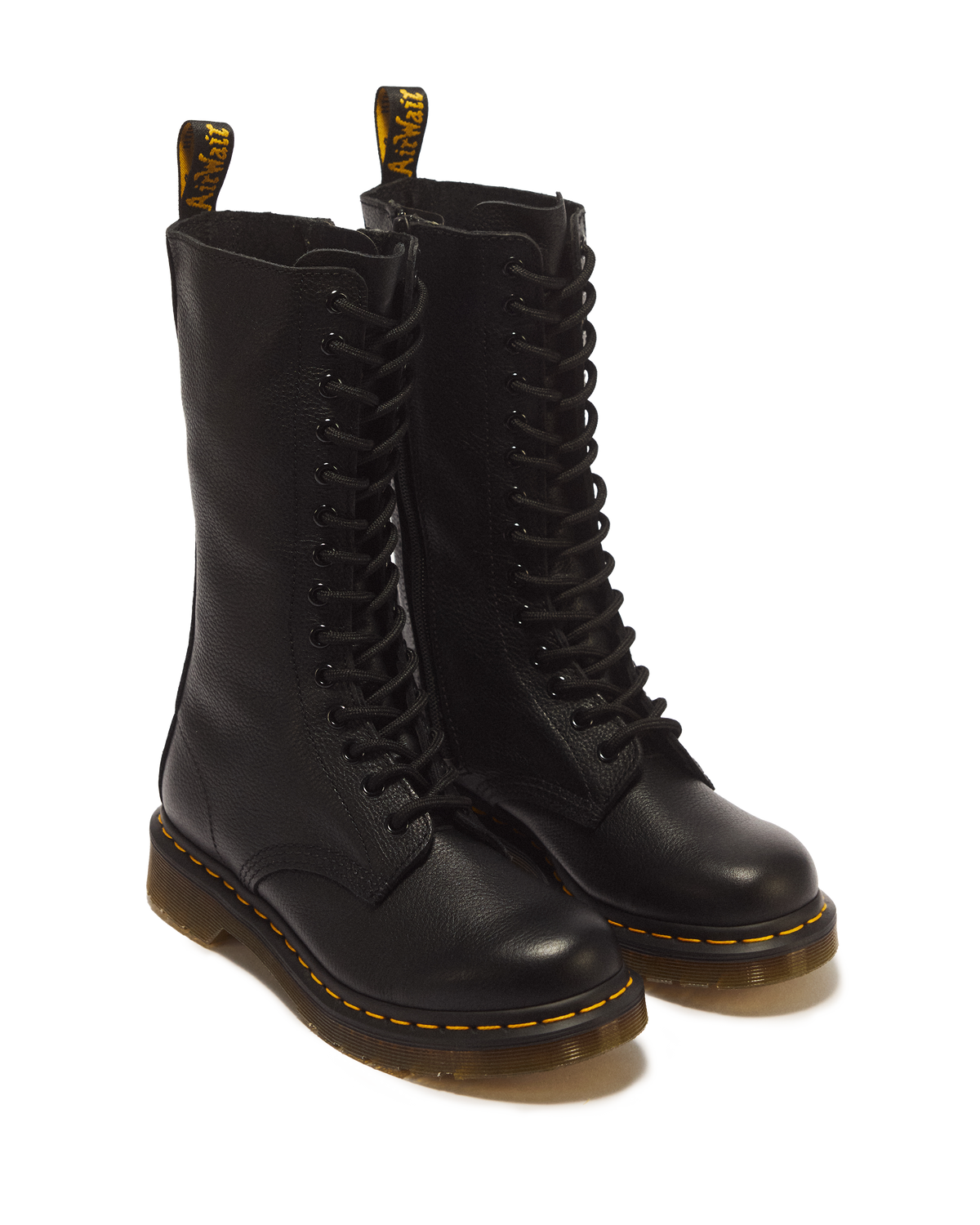 1B99 Virginia Leather Mid Calf Boots in Black