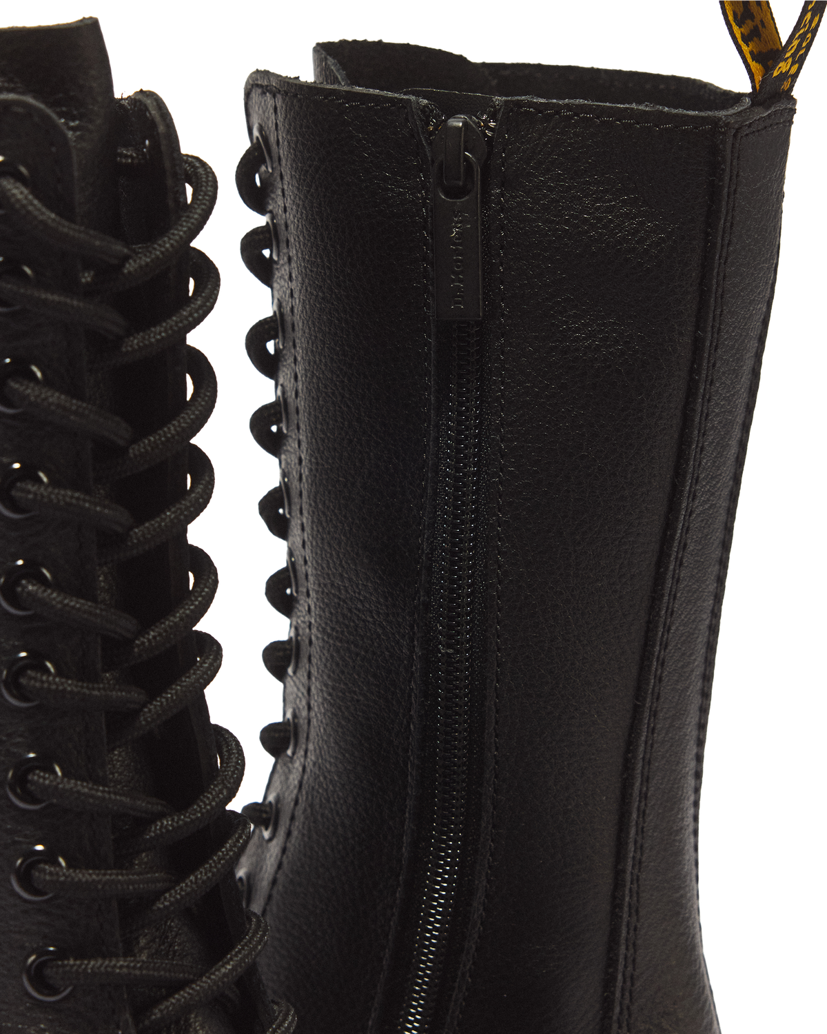 1B99 Virginia Leather Mid Calf Boots in Black