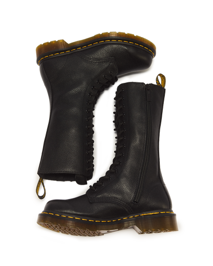 1B99 Virginia Leather Mid Calf Boots in Black