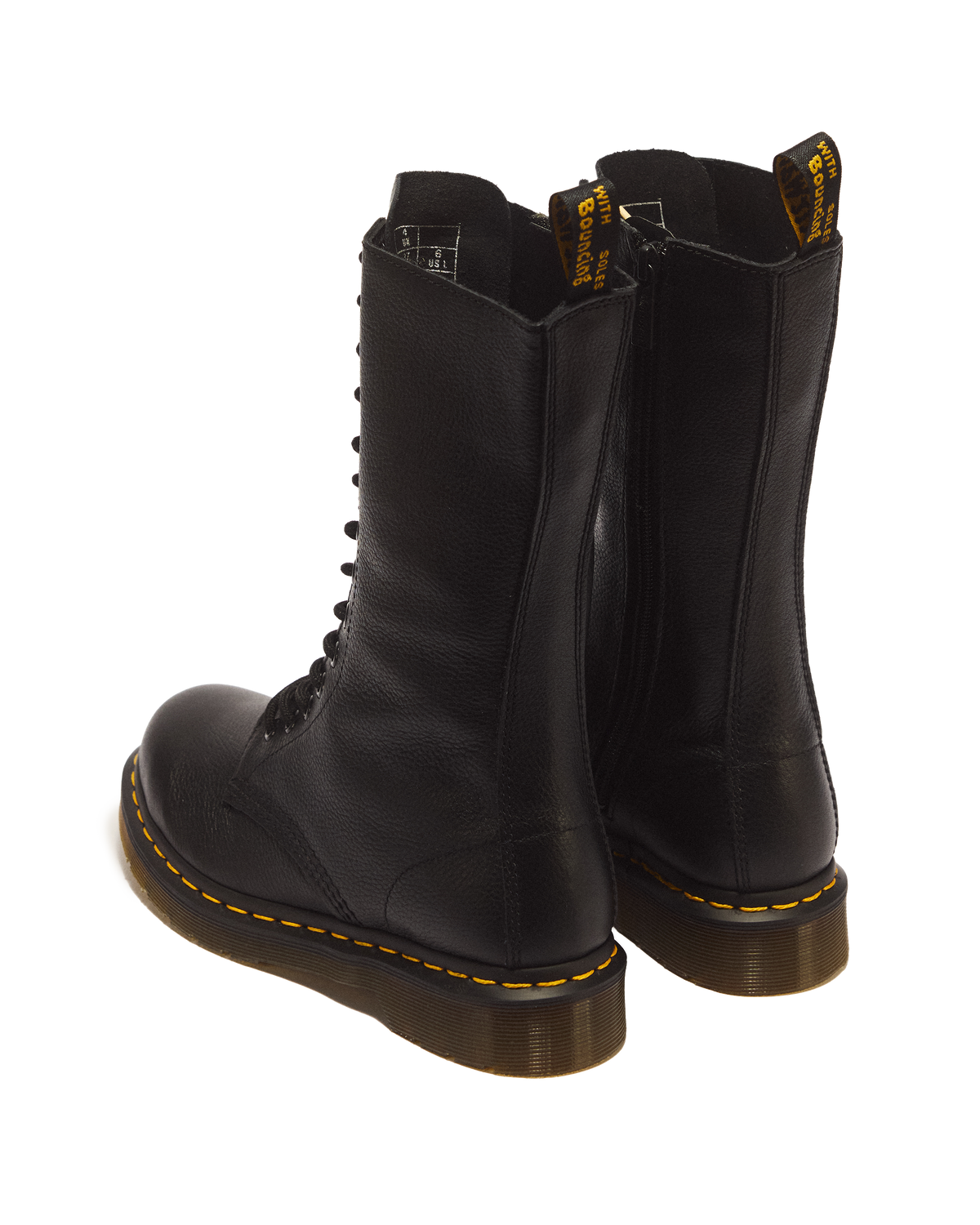 1B99 Virginia Leather Mid Calf Boots in Black