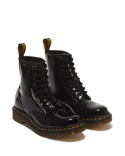1460 Women's Patent Leather Lace Up Boots in Black