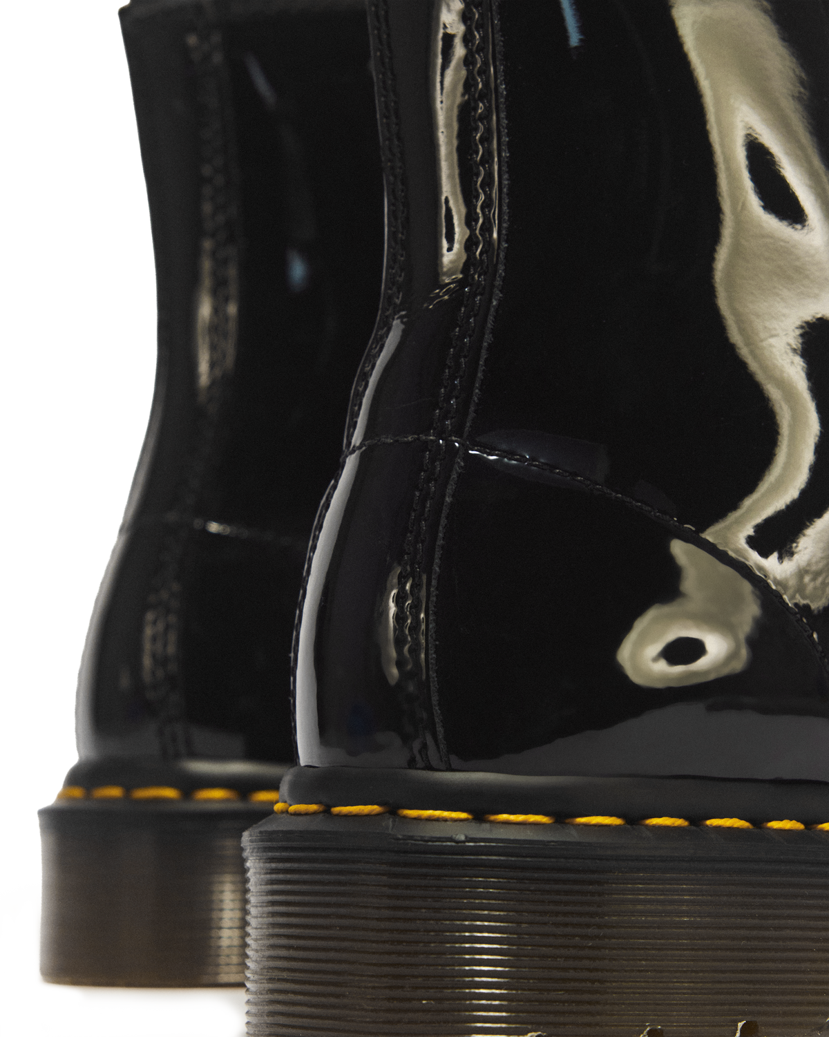 1460 Women's Patent Leather Lace Up Boots in Black