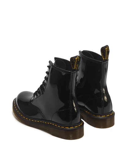 1460 Women's Patent Leather Lace Up Boots in Black