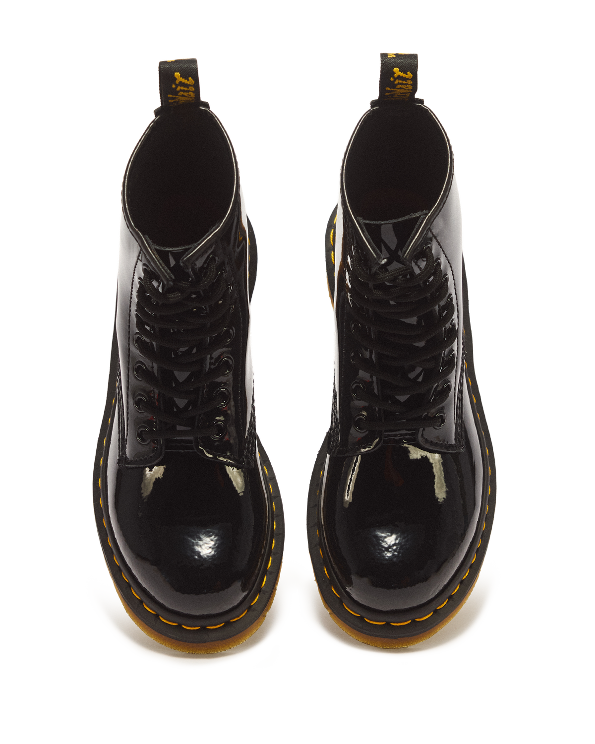 1460 Women's Patent Leather Lace Up Boots in Black