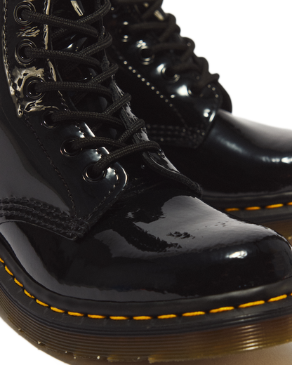 1460 Women's Patent Leather Lace Up Boots in Black