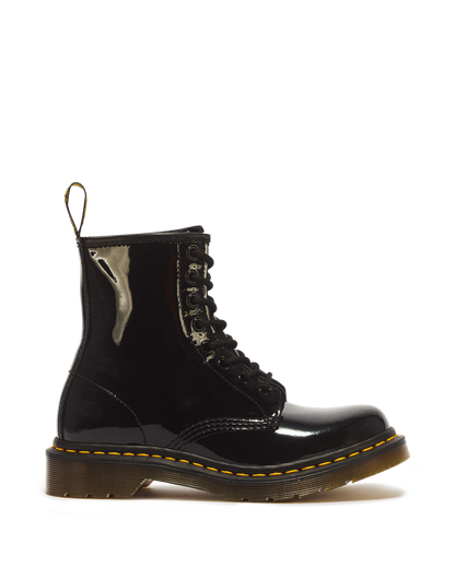 1460 Women's Patent Leather Lace Up Boots in Black