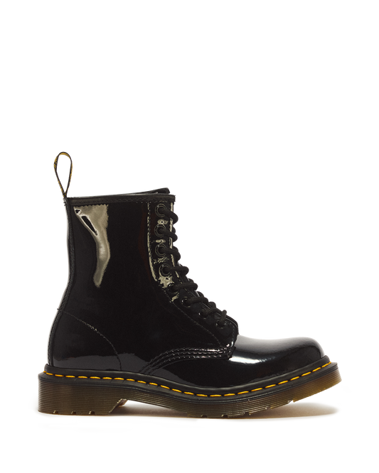 1460 Women's Patent Leather Lace Up Boots in Black