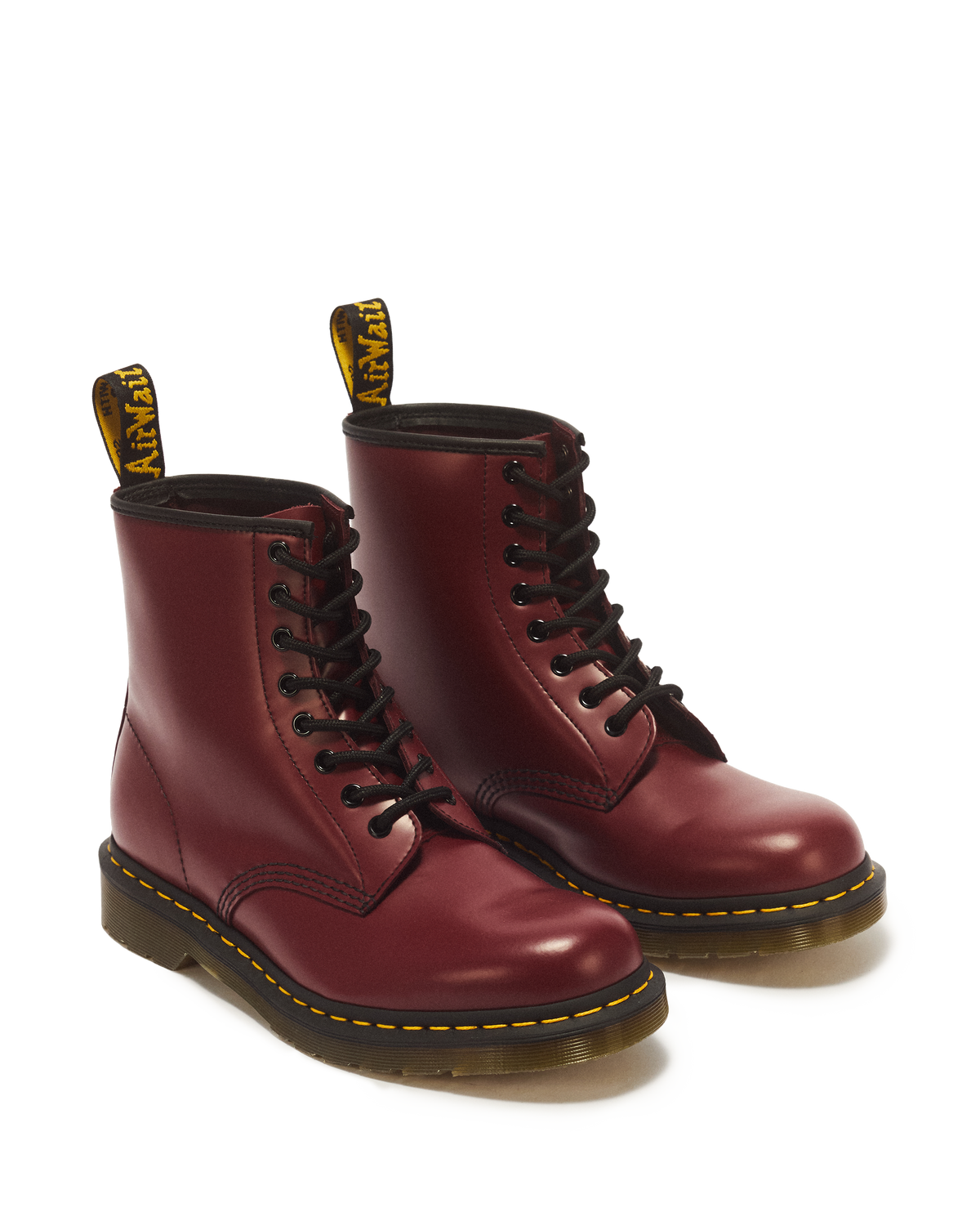 1460 Smooth Leather Lace Up Boots in Cherry Red