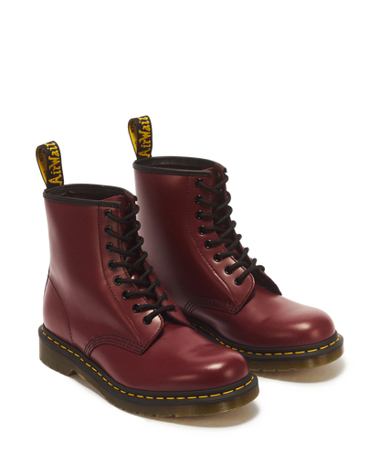 1460 Smooth Leather Lace Up Boots in Cherry Red