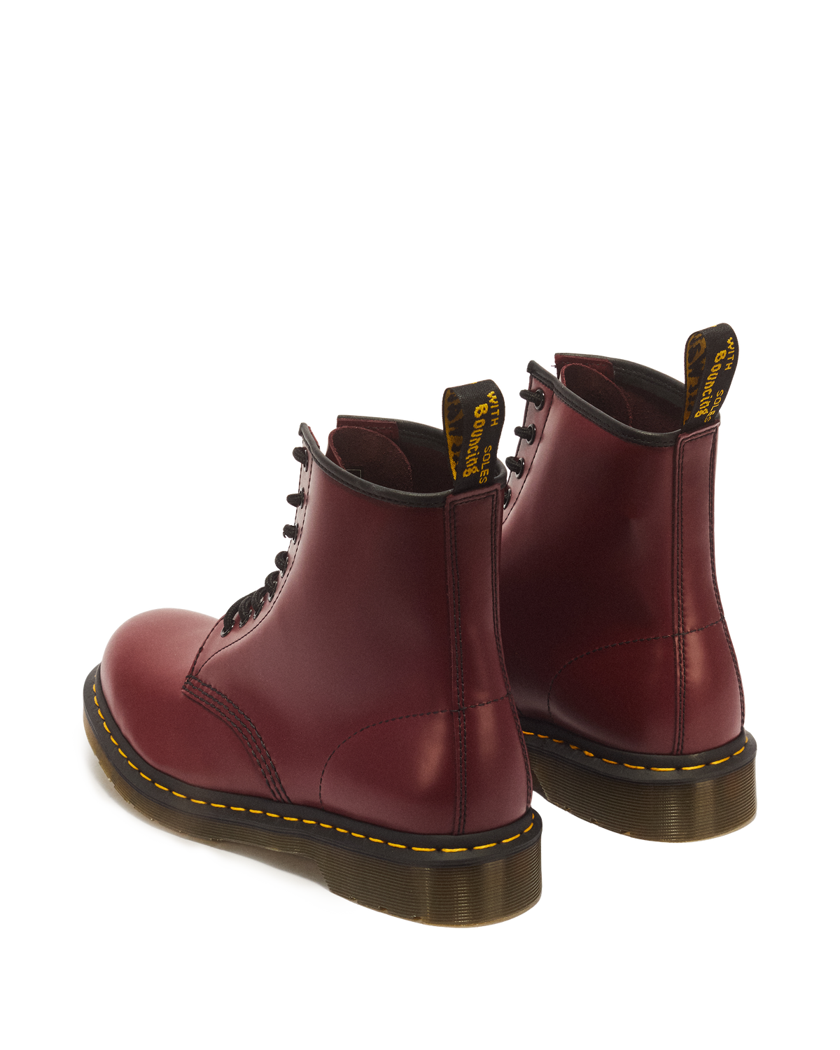 1460 Smooth Leather Lace Up Boots in Cherry Red