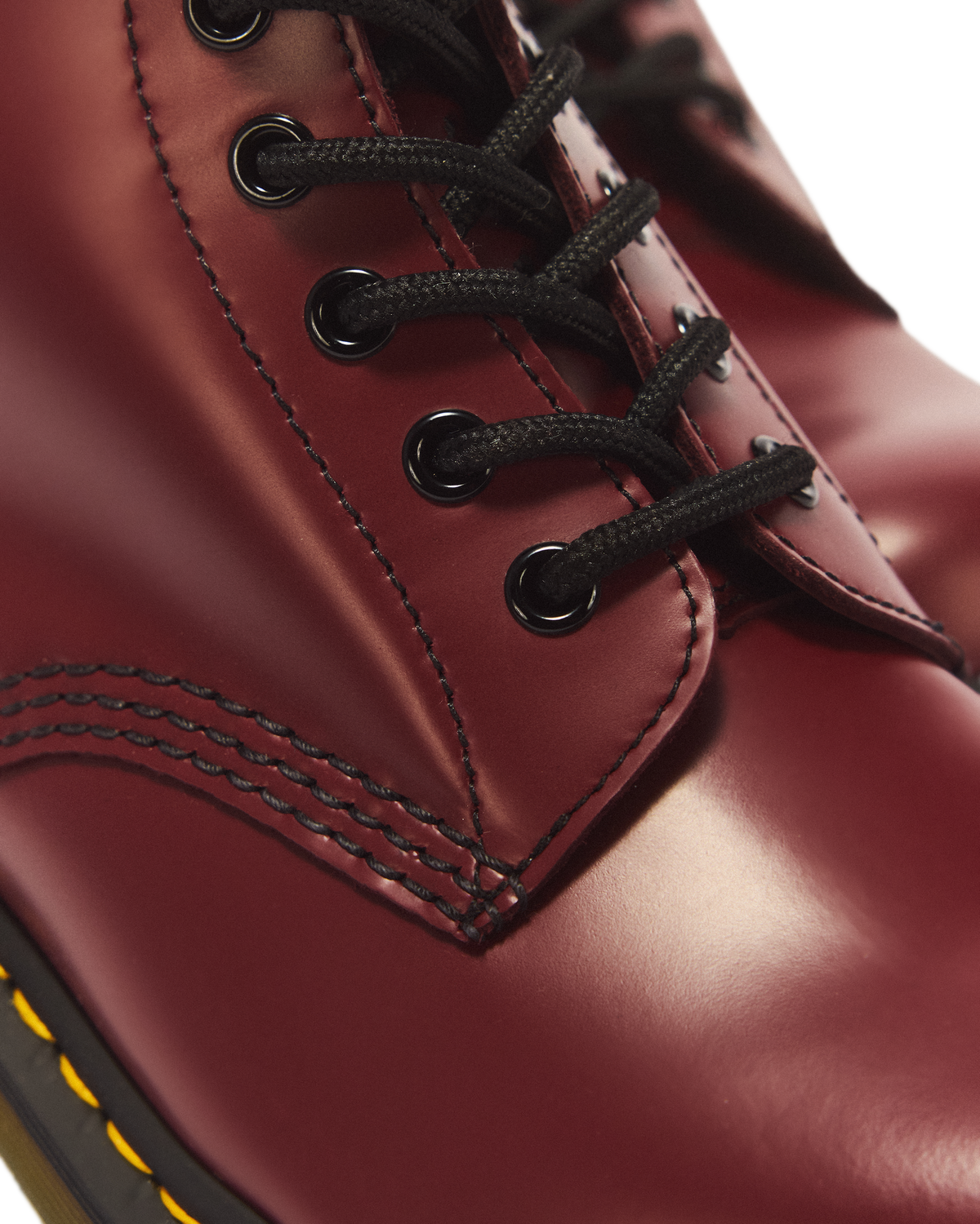 1460 Smooth Leather Lace Up Boots in Cherry Red