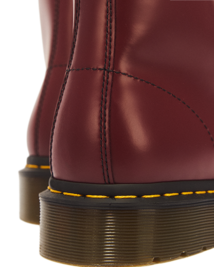 1460 Smooth Leather Lace Up Boots in Cherry Red