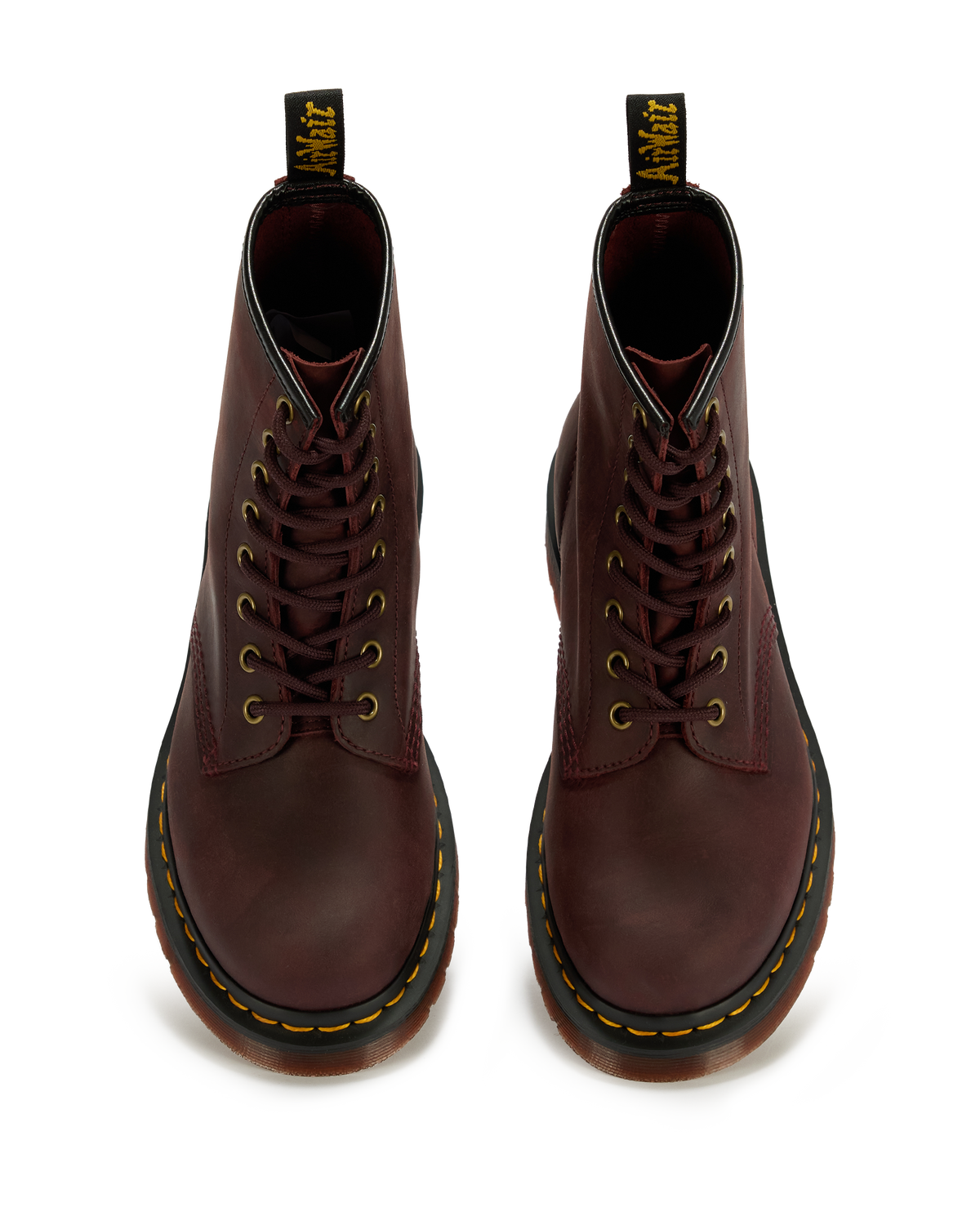 1460 Crazy Horse Leather Boots in Cherry Red