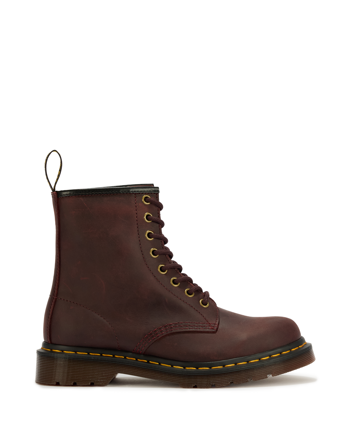 1460 Crazy Horse Leather Boots in Cherry Red