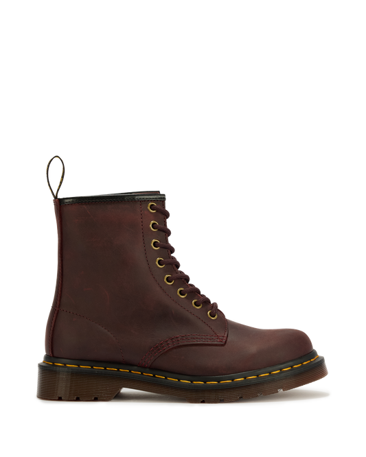 1460 Crazy Horse Leather Boots in Cherry Red