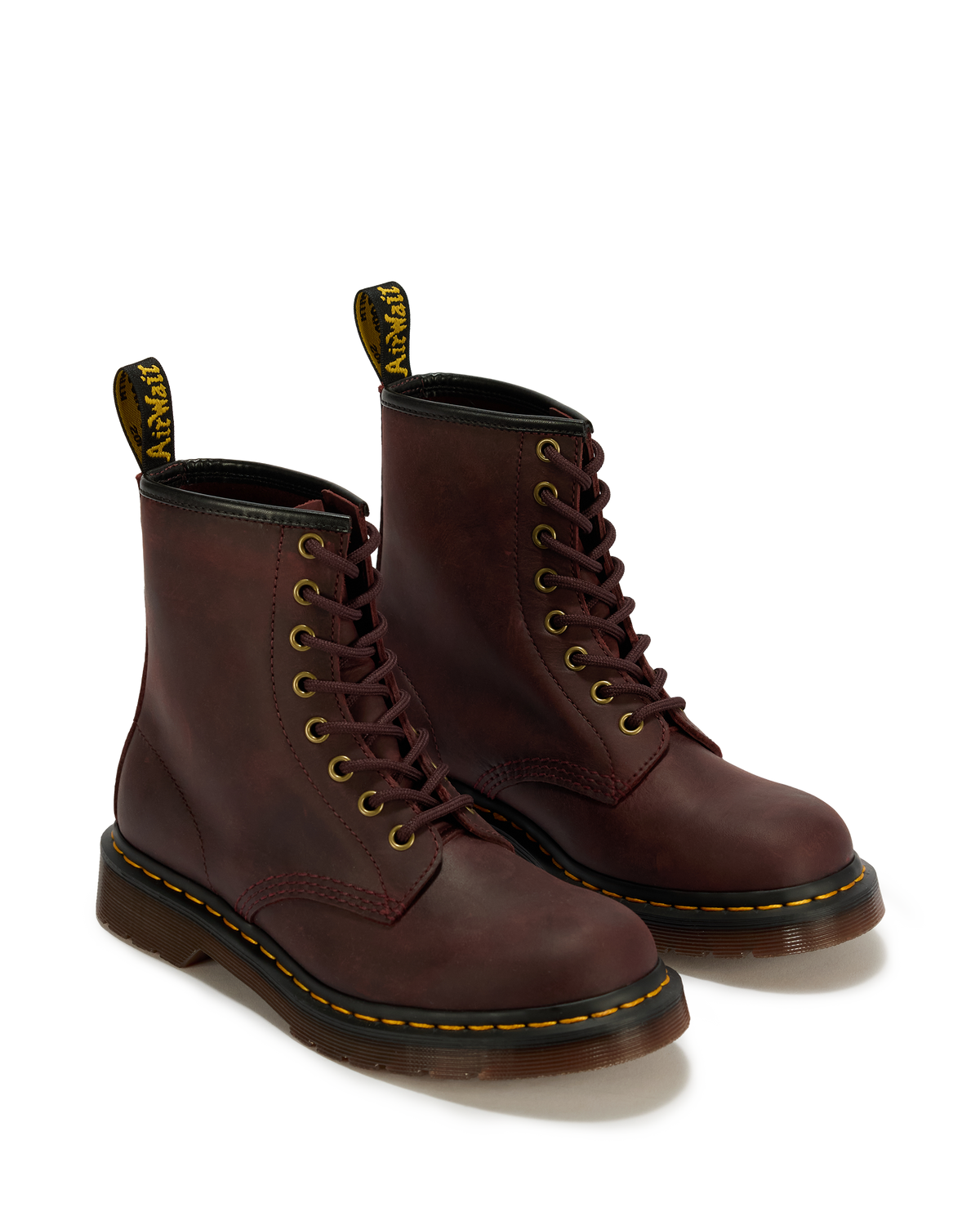 1460 Crazy Horse Leather Boots in Cherry Red