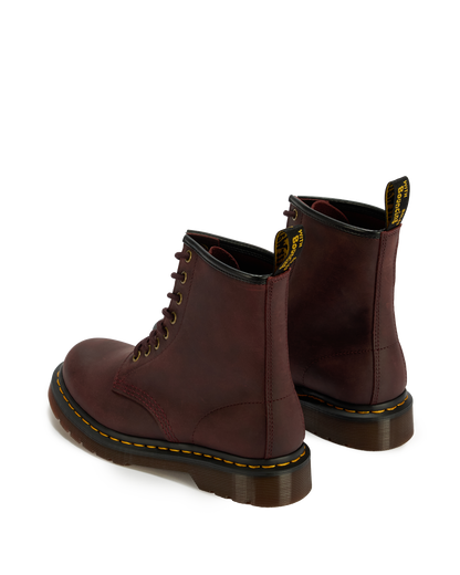 1460 Crazy Horse Leather Boots in Cherry Red