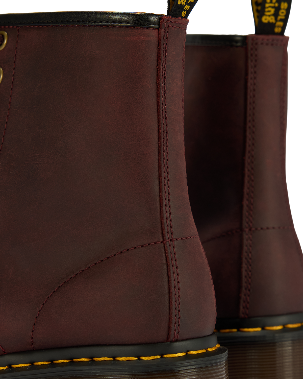 1460 Crazy Horse Leather Boots in Cherry Red