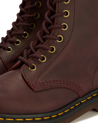 1460 Crazy Horse Leather Boots in Cherry Red